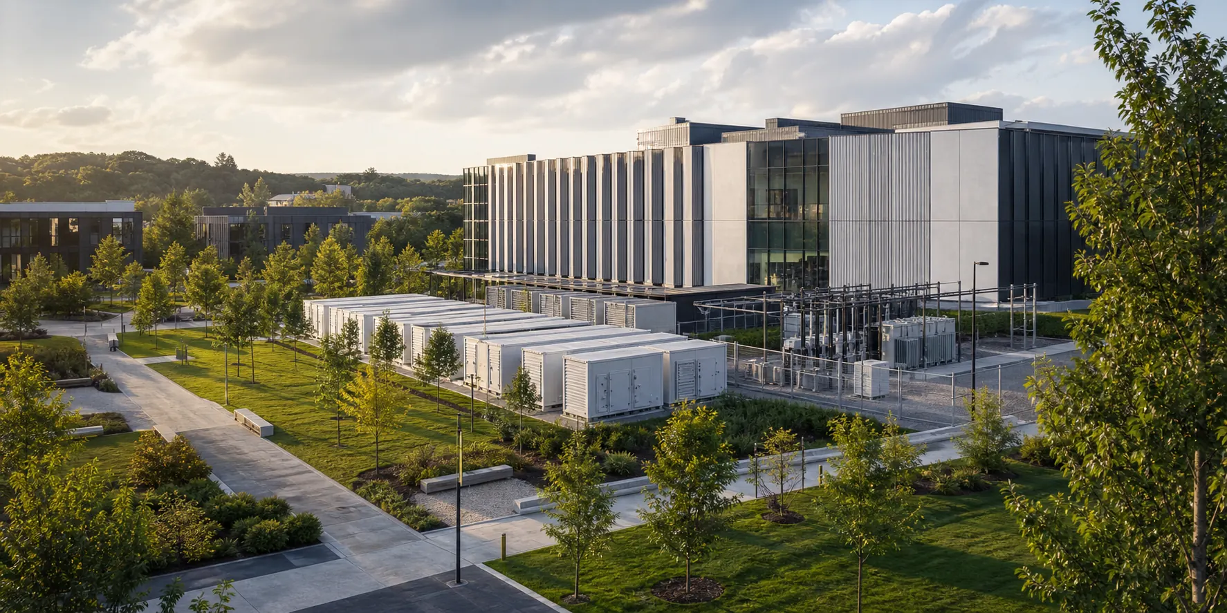 Modern customer campus with energy and compute infrastructure